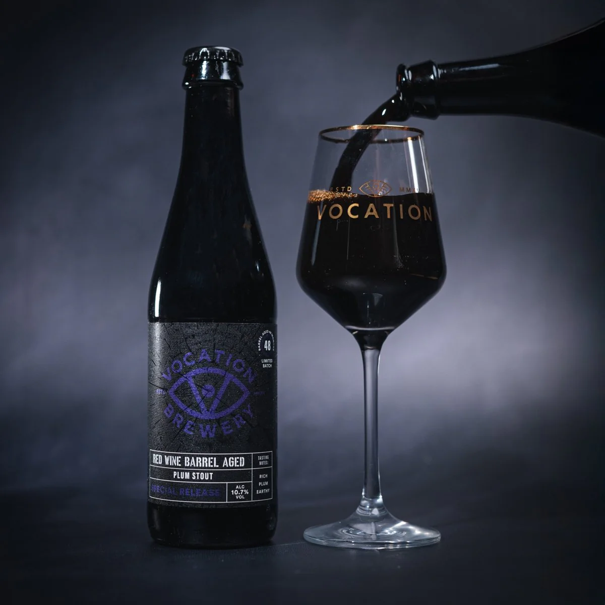 Imperial Plum Stout | 10.7% Red Wine Barrel Aged Beer | 330ml bottle - Image 3